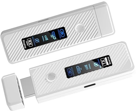 XUMIUZIY Drahtloser -Sender und -Empfänger, 5G 2,4G Dualband 4K Dekodierung 1080P-Ausgang Plug-and-Play, mit LDS-Antenne für Projektor, TV-Box, Laptop-Kamera (White)