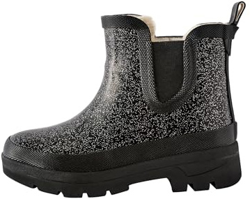 NEXT Mädchen Standard Chelsea Gummistiefel Black Glitter 39