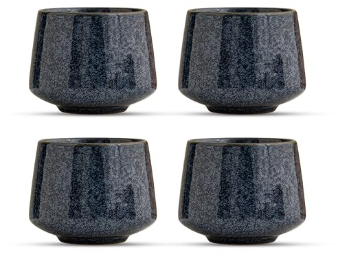 FloraVigo 4 Stück Espressobecher-Set, 200 ml hochwertige Keramik-Espressotassen, ohne Henkel, modernes Design, Geschenkidee Es ist ein wunderbares Geschenk für einen guten Freund oder Partner.