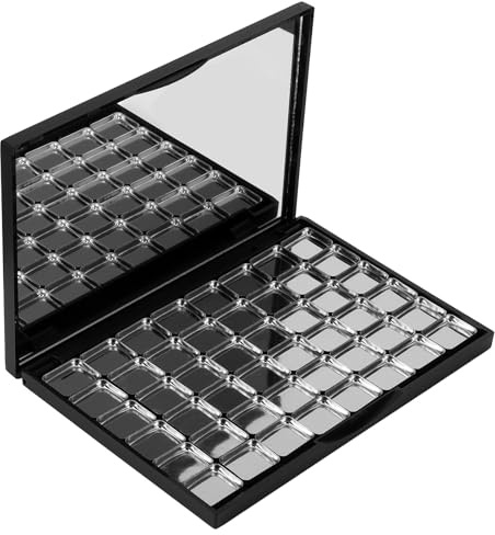 LOORGVEL Leere Magnetische Make Up Palette Größe Xl mit 48 Metallpfännchen 16x19mm Lidschatten und Rouge Aufbewahrung mit Spiegel Tragbare Selbstgemacht Kosmetikbox