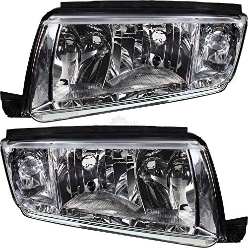 Halogen Scheinwerfersatz Scheinwerfer Satz Hauptscheinwerfer Set links rechts H7/H3 chrom passend für Fabia I Combi 6Y5 6Y2 6Y3