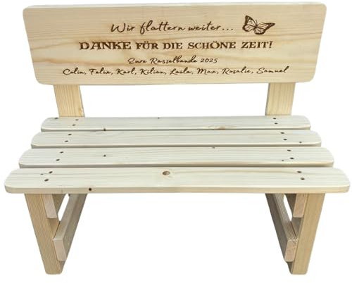 Generisch Personalisierte Kinder Dekobank aus Holz mit Gravur – Namens Dekobank für Kinderzimmer – Abschiedsgeschenk Kindergarten/Lehrer/Erzieher – Handgefertigt