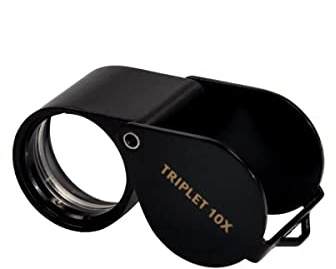 Kite Lupe Triplett Vergrößerung x10 Camping Jagd (10 x Durchmesser Stirnlampe) 21 mm schwarz