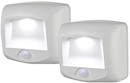 Mr Beams batteriebetriebene LED Stufen-/Nachtlicht mit Bewegungssensor Innen&Außenbereich weiß MB532 (2-er Pack)