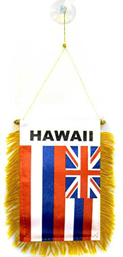 AZ FLAG - Wimpel Hawaii - 15x10 cm - Hawaiische Bundesstaat Mini Flagge 10 x 15 Cm - Auto Pennant Spezielle Auto