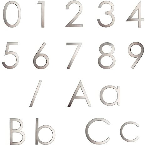 GUIZZO creart - Numero Civico Esterno e Numeri Civici Esterni con Lettera in Acciaio Inox, Targa Personalizzata Made in Italy, Targhetta Personalizzata Porta Ingresso per Uso Esterno - Altezza 9H cm