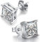 Ohrstecker Silber 925 Herren Ohrringe Silber Ohrringe Stecker Quadrat Ohrstecker Eckig Diamant Weißgold 8mm