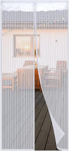 Anpro Magnetic Fly Screen Door,Heavy Duty Self-Sealing Mesh,Powerful Magnets and Full Frame Magic Tape Magnetic Fly Screen Door,Automatically Closes 90 x 212 cm