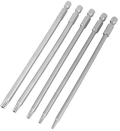 5 Stücke 150mm Lange Torx, Schraubendreher Schraubendrehersätze Schraubendreher Bits 1/4 Zoll Sechskantschaft T10-T30 Magnetische Sicherheit Star BST Schraubendreher Bits Set 150mm Lange