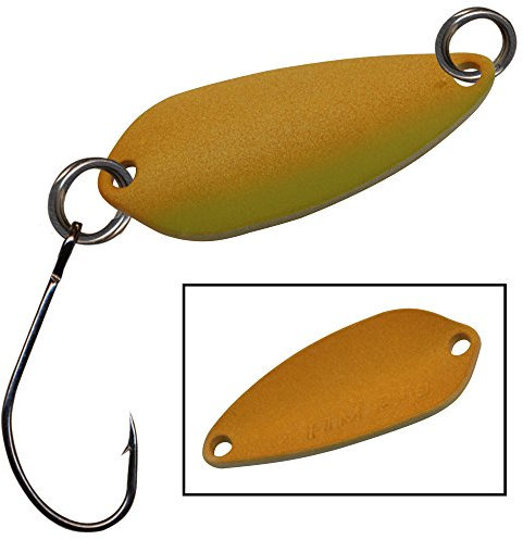 FTM Unisex – Erwachsene 10C5200181C10 Spoon Wasp 2,9cm 2,5g-Forellenblinker Zum Spinnangeln auf Forellenteich, Blinker Zum Forellenangeln, Spoonblinker, Farbe:Ocker-Hellgrün/Ocker, Bunt, Normal