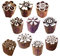 Royal Kraft Henna Holz Druck Schick Klein Runden Blumen Muster Blocke Stempel (Set von 10)