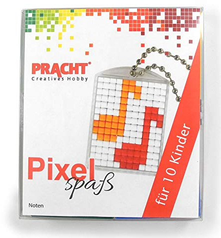 Pracht Creatives Hobby Pixel P90058-14501 Spaß Bastelset Noten, mit 10 Medaillons zum Pixeln, einfaches Stecksystem ohne Bügeln und Kleben, für Kindergeburtstag, Bastelnachmittag, Schulen und Kitas