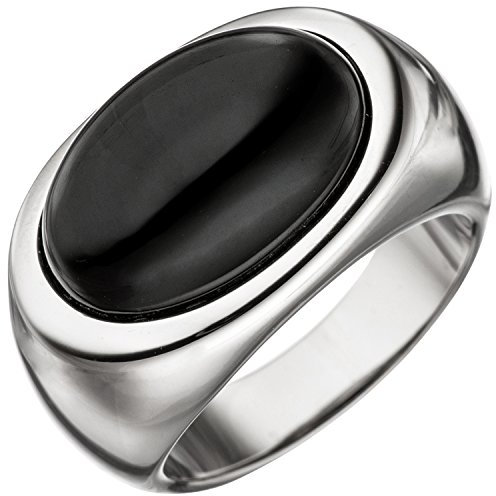 Jobo Damen-Ring aus 925 Sterling Silber mit Onyx Größe 62