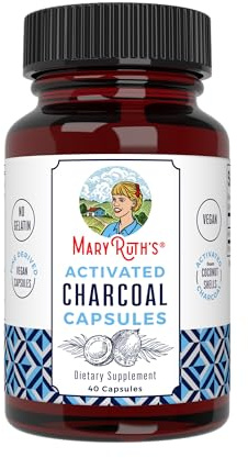 MARYRUTH'S Organics Activated Charcoal Capsules | Substance Adsorption | Derived from Coconut Shells | Vegan Capsules from Pine Trees | Non-GMO | Gluten Free | 40 Count