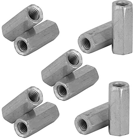 Fafeicy, 10 Uds., tuercas de varilla larga, tuerca de remache de acero al carbono, tuerca de manga hexagonal para equipos de comunicación de aparatos de oficina Industrial M6 * 25