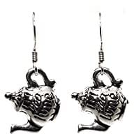 Teapot earrings - tea drink gift - sterling silver ear wire - time for tea gifts