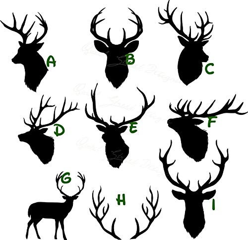 myrockshirt Wunschmotiv A bis J je ca 15cm Wald Wild Hirsch Geweih Jagd jagen typ3 Aufkleber Sticker Autoaufkleber Profi-Qualität Sticker UV-fest