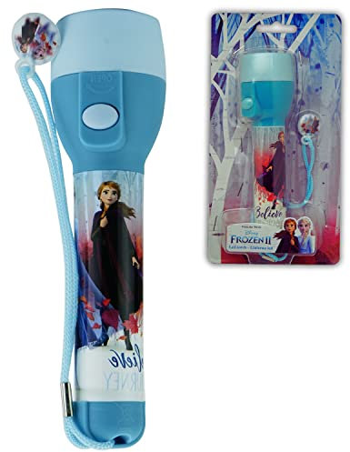 SRV Hub® Lampe de poche LED aux couleurs vives pour enfants - Grande lampe de poche de la Reine des neiges 2