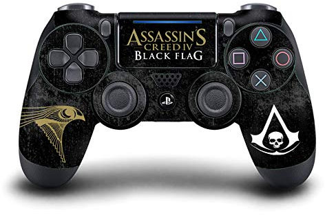 Head Case Designs Offizielle Zugelassen Assassin's Creed Grunge Schwarze Fahne Logos Matte Vinyl Haut Gaming Aufkleber Abziehbild Abdeckung kompatibel mit Sony PlayStation 4 PS4 DualShock 4 Controller
