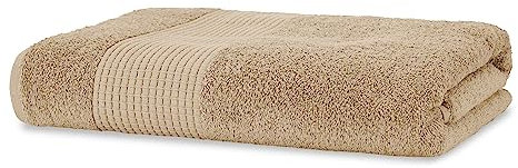 Merana Rome Saunatuch für Damen und Herren 590 GSM | saugstark, weich und fusselfrei | Großes Frottier Sauna-Handtuch in Luxus Qualität aus Schwerer Baumwolle (Desert Sand, Saunatuch (80x200cm))