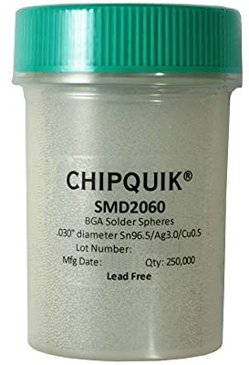 Chip Quik Lötkugeln Sn96,5/Ag3.0/Cu0,5, 0,76 mm Durchmesser, 250 K Flasche