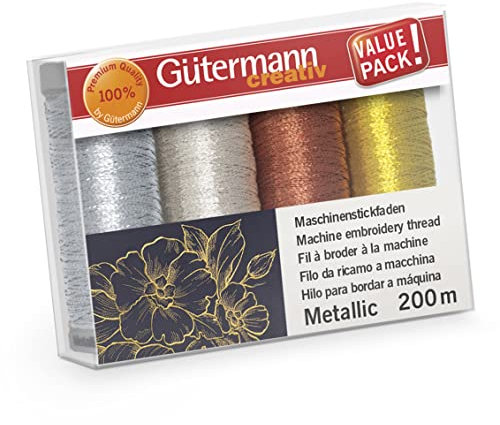 Gütermann creativ 734485-1 Stickfaden-Set, Polyester, Mehrfarbig, 78 x 57 x 20 mm