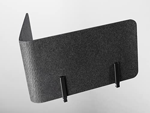 Yaasa Privacy Wall Akustik Trennwand Schreibtisch aus Filz – 132 x 44 cm – Schallschutz Tischtrennwand, Schreibtisch Pinnwand, Raumteiler Grau, Sichtschutz Büro Trennwand, Desk Divider, Akustik Wand