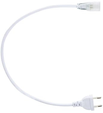LEDKIA LIGHTING - Câble d'Alimentation Ruban LED 220V AC | Auto-redressement SMD&COB | IP65 Étanche | Largeur 12mm | Installation Intérieur/Extérieur, Blanc