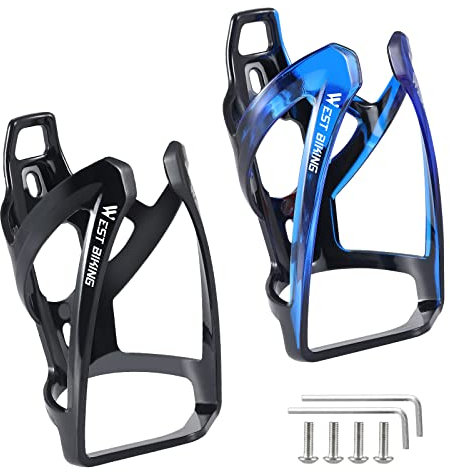 WESTGIRL Bike Water Bottle Cages Ultra-Light Durable PC Bicycle Bottle Holder with Screws Tool, Easy Installation Bicycle Drink Cup Holders Cycling Kettle for Road MTB Bikes(2 Pack, Multi-Color)