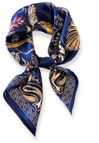 PoeticEHome Seidentuch für Damen aus 100% Maulbeerseide, 66 x 66 cm | Quadratischer Seidenschal und Halstuch für Hals, Haare oder Handtasche; weich, leicht, bedruckt, mit Geschenkverpackung