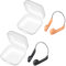 Weewooday 2 Stück Schwimmen Nasenclips für Erwachsene Nasenstöpsel zum Schwimmen Unisex Schwimmen Nasenklammern mit Aufbewahrungsbox für Wettbewerb Training Wassersport (Dunkelgrau und Beige)