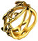 FaithHeart gold Fingerring für Herren Männer Jesus Dornenkrone Ring in Größe 57 Vintage Jesus Krone Dorn Fingerring Punk Biker Ring mit Geschenkebox für Paar Pärchen