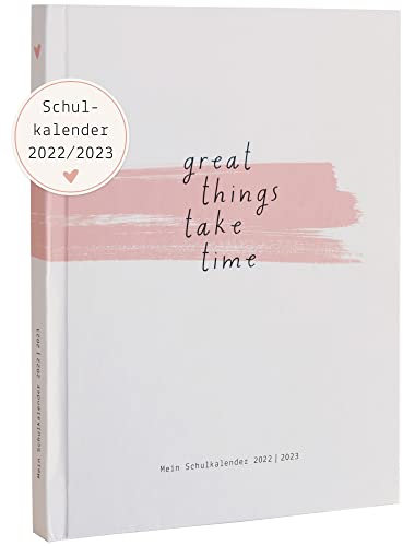 Odernichtoderdoch® Schülerkalender 2022/2023 | A6+ „Great things - Schulkalender von August 2022 bis Juli 2023 - rosa - Schulplaner - Terminplaner