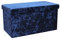 La Maison Large Ottoman Foldaway Storage Blanket Toy Box Bench Crushed Velvet Pouffe Footstool Ottoman (Navy, 76cm x 38cm)