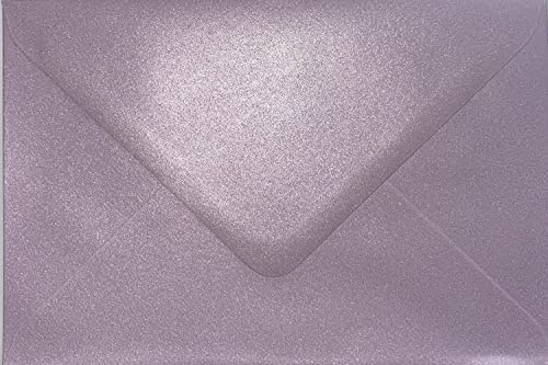 C6 Coloured Envelopes for A6 Greeting Cards Wedding Invitations & Crafts (114x162mm) Pack of 50 (Pearl Lilac)