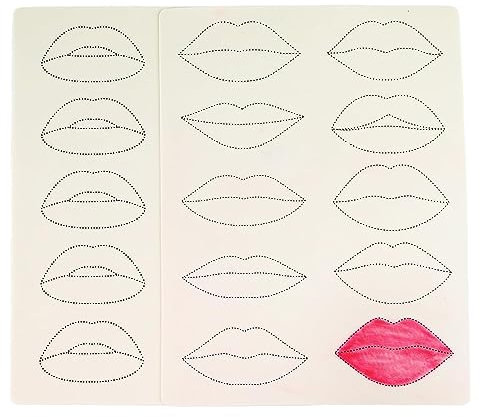 5 Stück Lippen Tattoo Übungshaut üben Doppelseitige Haut für permanente Makeup Künstler aus Silikon zum Üben von Lippentätowierungen (5 Stück Lippenhaut)