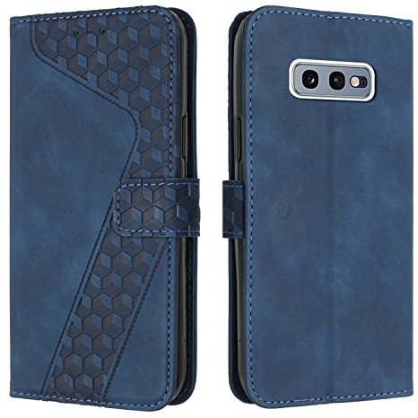 OKZone Kompatibel mit Samsung Galaxy S10E Hülle, Handyhülle Samsung S10E, PU Leder Tasche Wallet Schutzhülle Galaxy S10E, Flip Cover Klappbar Brieftasche Etui mit Magnet Kartenfach Lederhülle (Blau)