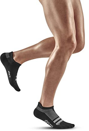CEP - Training Compression Socks NO Show Unisex | Sneaker Kompressionssocken für Damen und Herren | Atmungsaktive Kurze Sportsocken mit Kompression und Polsterung | Funktionssocken | Black | L