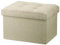 LINMAGCO Kleiner Ottoman mit Stauraum, Fußstütze, Hocker unter dem Schreibtisch, kurzer Ottomane, zusammenklappbar, Leinenstoff, 40,6 x 30,5 x 30,5 cm