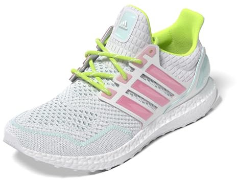 adidas Baskets Ultraboost 1.0 Neon pour femme, Blanc/rose bonheur/citron lucide, 7