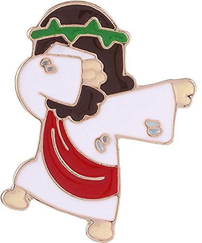 Vepoty Cartoon Jesus Revers Pin Badge Cute Jesus Messiah Brosche Christian Badge für Kleidung Hüte Dekoration
