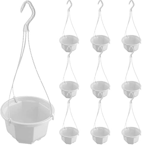 Lot de 10 Pots De Fleurs Suspendus – Paniers Suspendus Artificiels pour Plantes Dintérieur Pots en Plastique Jardinières Suspendues pour Balcon