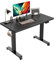 CubiCubi Schreibtisch Höhenverstellbar Elektrisch, 100 x 60 cm Stehpult T-Beine aus Stahl mit Funktions-Memory-Steuerung, Anti-kollisions System, Schwarz Rahmen/Schwarz Tischplatte