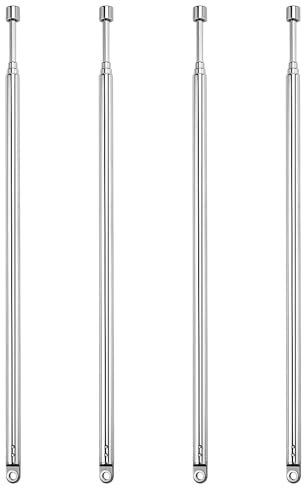 VooGenzek 4 Stück 60cm 4 Abschnitte Teleskopantenne Antenne, FM UKW Tragbare Radio Antenne Ersatz, Ersatz-Teleskopantenne, für TV-Radio DAB FM/AM-Stereoempfang