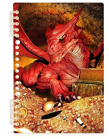 YOUJUNER A5-Notizbuch, Fantasy-Drachen-Spiralbuch, Hardcover, Spiralbindung, Tagebuch, 120 Seiten