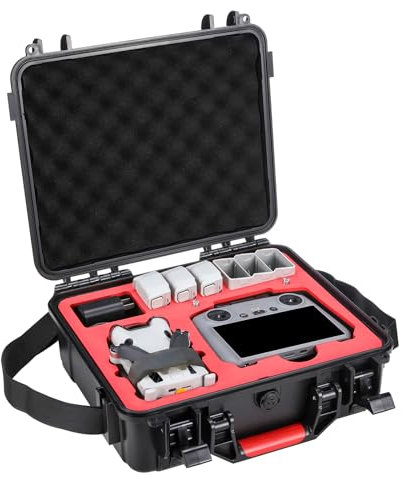 Uvafly Mini 4 Pro Hard Case, wasserdichte Aufbewahrungstasche, Reisekoffer für DJI Mini 4 Pro Fly More Combo mit DJI RC 2 Controller Drohnen zubehör