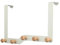 Hulpuog Over Door Hook Hanger with 5 Wood Hooks, White Coat Hooks Rack Wreath Door Hanger Key Jackets Purses Bags Clothes and Towels Holder Storage for Bedrooms Kitchen Bathroom