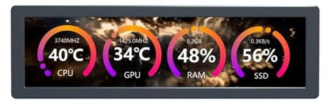 TUOPUONE Monitor USB de 8.8 pulgadas AIO pantalla LCD PC pantalla secundaria/escritorio RGB pantalla ambiental panel IPS tipo C interfaz CNC caja de metal color negro