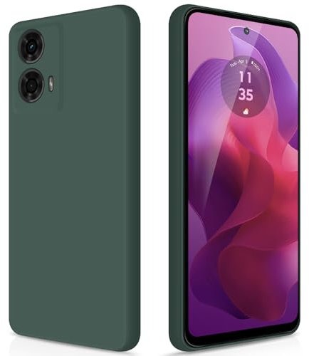 GiiYoon Cover per Motorola Moto G24 Custodia in Silicone, Custodia Antiurto Case Sottile in Silicone TPU con Strato Interno in Fibra e Protezione della Fotocamera, Verde