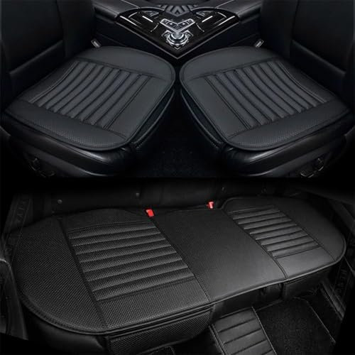 Auto Accessori Lupex Housse de siège 3 pièces universelle en PVC noir | Protection de siège 2 avant et 1 arrière | Protector Comfort Automotive Coussin intérieur